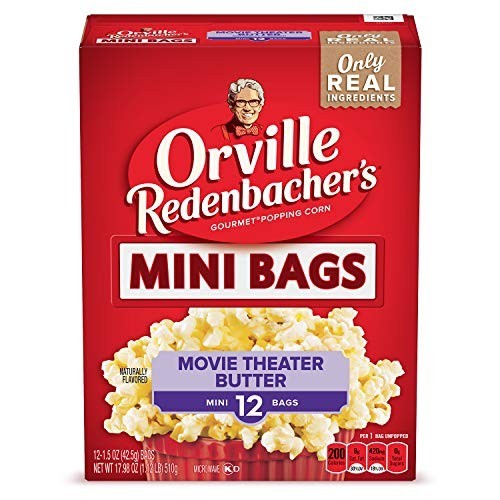 Microwave Popcorn Mini Bags Movie Theater Butter 1.5 oz 12 Count 3g Fiber