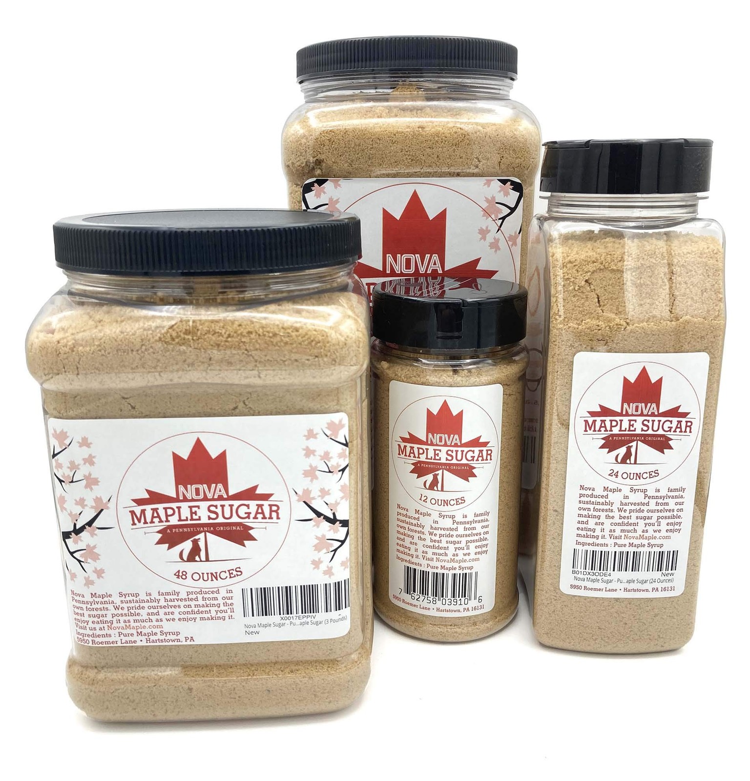 Nova Maple Sugar – Pure Grade-A (3 48 Ounce (Pack of 1), Brown