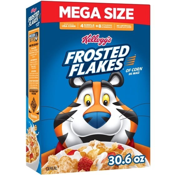 Kellogg’s Frosted Flakes 30.6 oz Mega Size Cereal Sweet Crunchy Breakfast