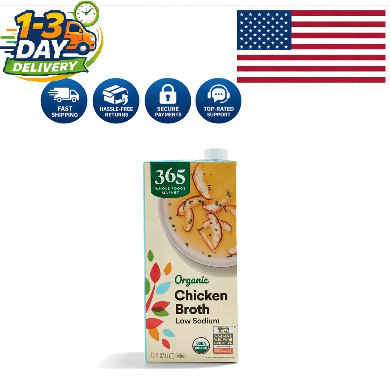 Organic Low Sodium Chicken Broth 32 Fl Oz – Flavorful & Convenient Cooking Aid