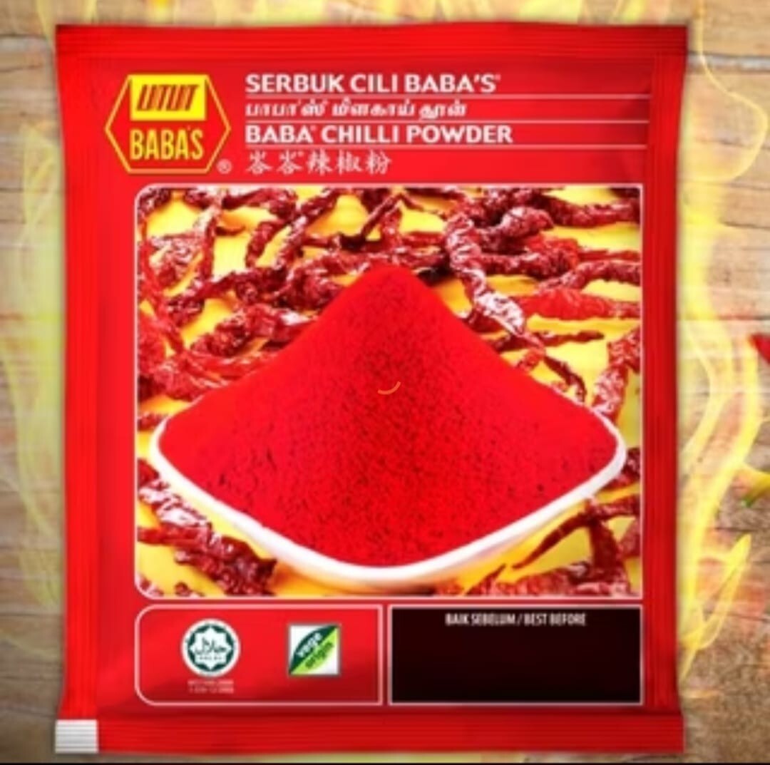 MALAYSIAN CHILLI POWDER – famous branded BABAS HURRYUP GRAB NOW (125g x 3 Packs)