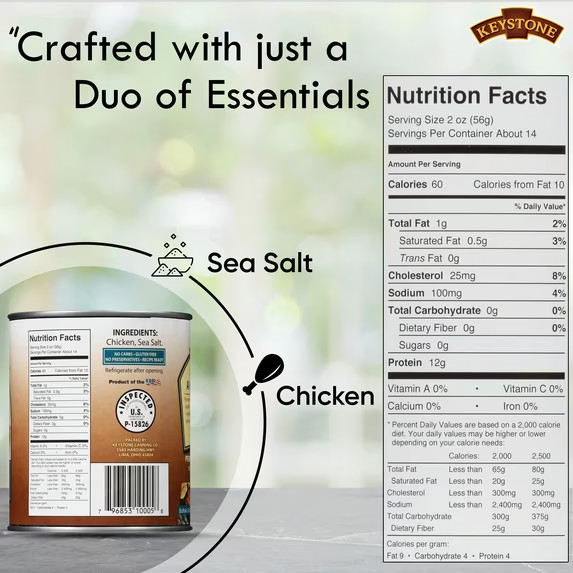 Keystone All Natural Chicken, 28 oz Can (2 Pack)