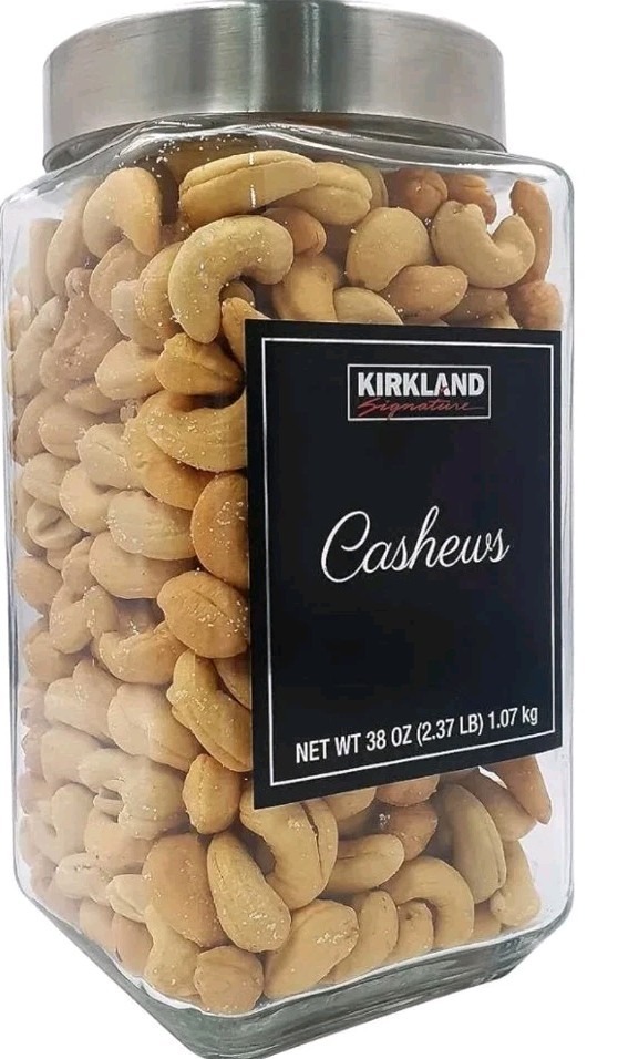 Kirkland Signature Fancy Whole Cashews Salted Roasted Nut 38 oz 2.37 lb Jar
