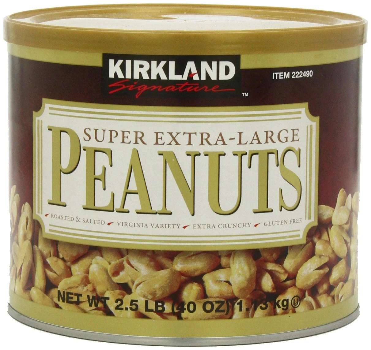 Kirkland Super XL VA Peanuts 40 oz Light Brown Roasted Snack Nuts