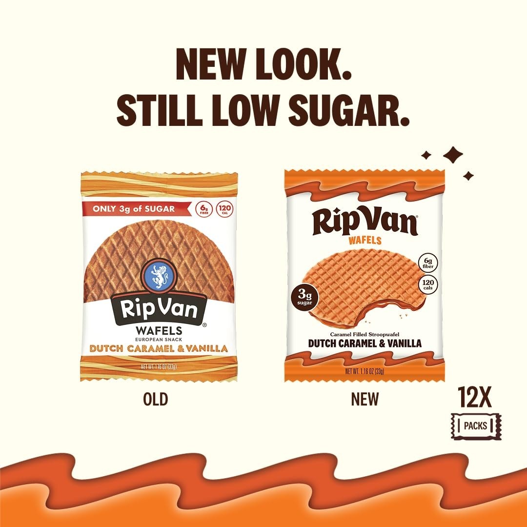 Keto-Friendly Dutch Caramel & Vanilla Stroopwafels – 12 Count – Non-GMO Snack