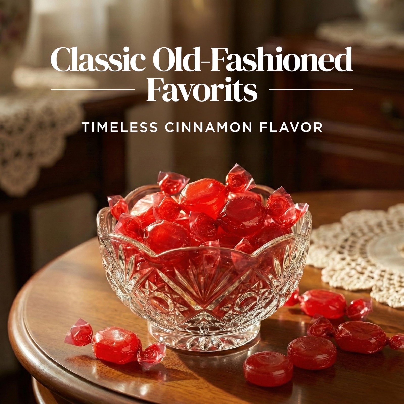 Cinnamon Discs Hard Candy, 1 lb. Bag Individually Wrapped, Old 16 Ounces