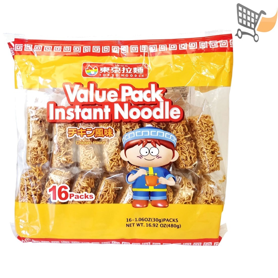 Instant Noodles Chicken Flavor Value Pack 16 Packs 480g Snacks