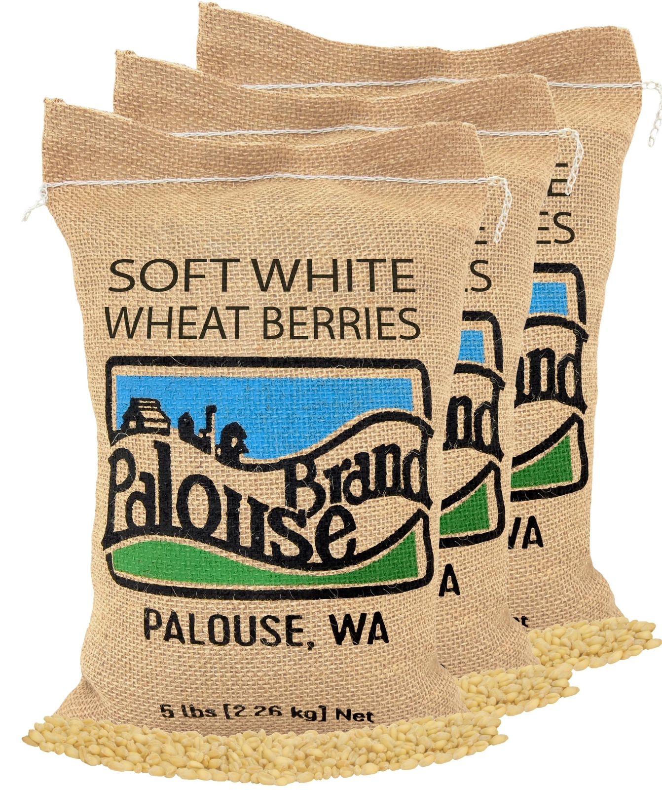 Palouse Brand Soft White Wheat Berries Case – 3 Pack 5 lbs