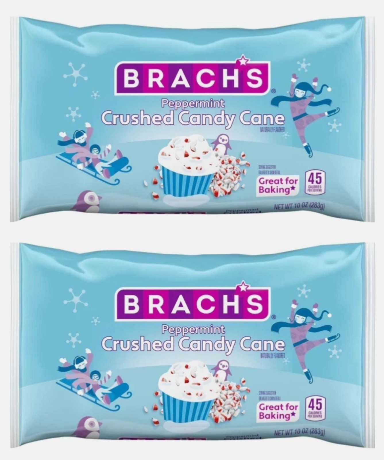 TWO (2) Brachs Peppermint Crushed Candy Canes, 10 Ounce BB 11/2026