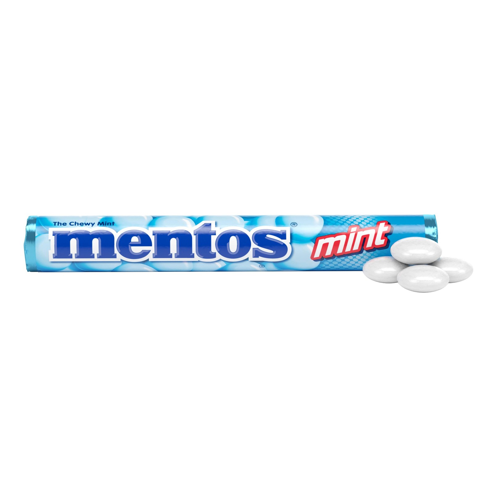 Mentos Chewy Mint Candy Roll, Mint, 14 Pieces Per Roll Pack of 1