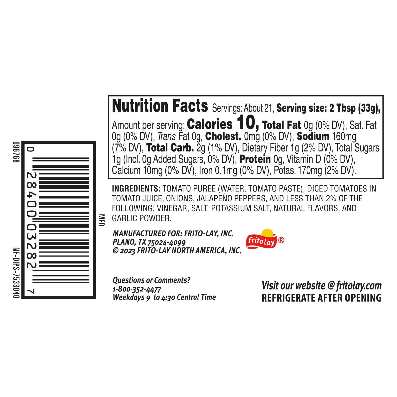 Tostitos Medium Chunky Salsa, No Artificial Colors, No Artificial Flavors, 24 oz