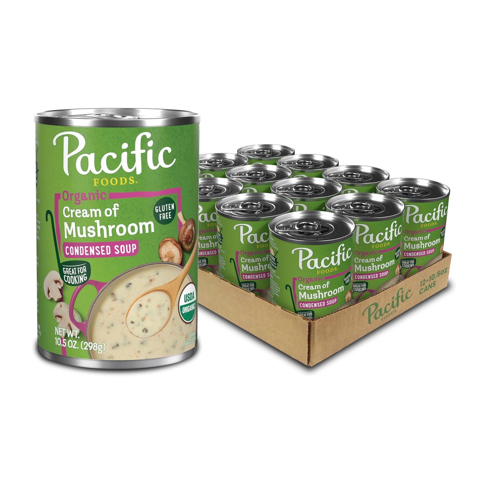 Organic Cream of Mushroom Soup 10.5 oz Can – 12 Pack, Healthy Option