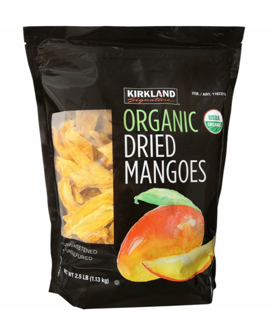 2 Packs Kirkland Signature Organic Dried Mangoes 40 OZ Each Pack, EXP 06/2027