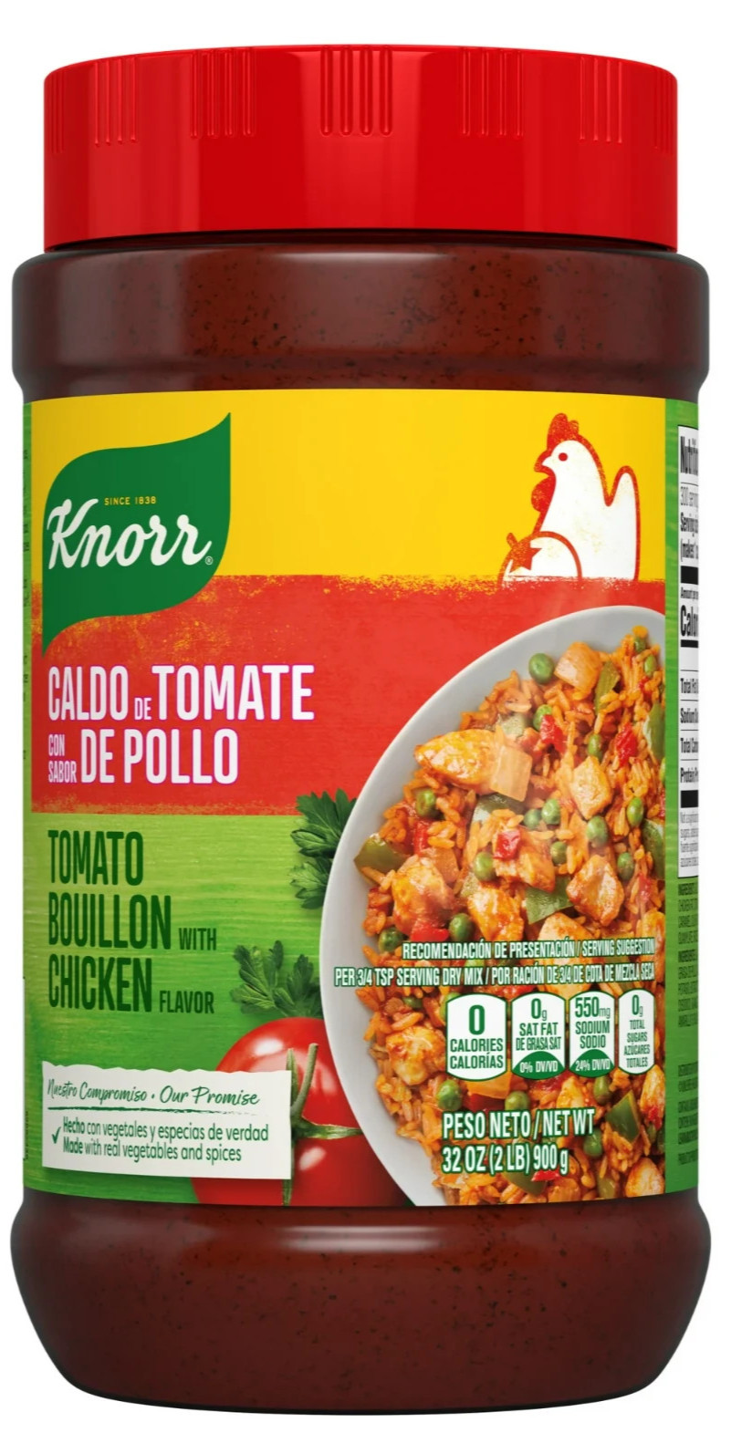 Knorr Granulated Tomato Bouillon With Chicken Flavor 32 oz ( Pack of 4 )~07/2027
