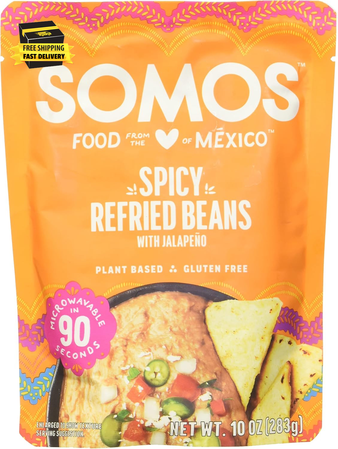 , Beans Refried Spicy, 10 Ounce ⭐️⭐️⭐️⭐️⭐️