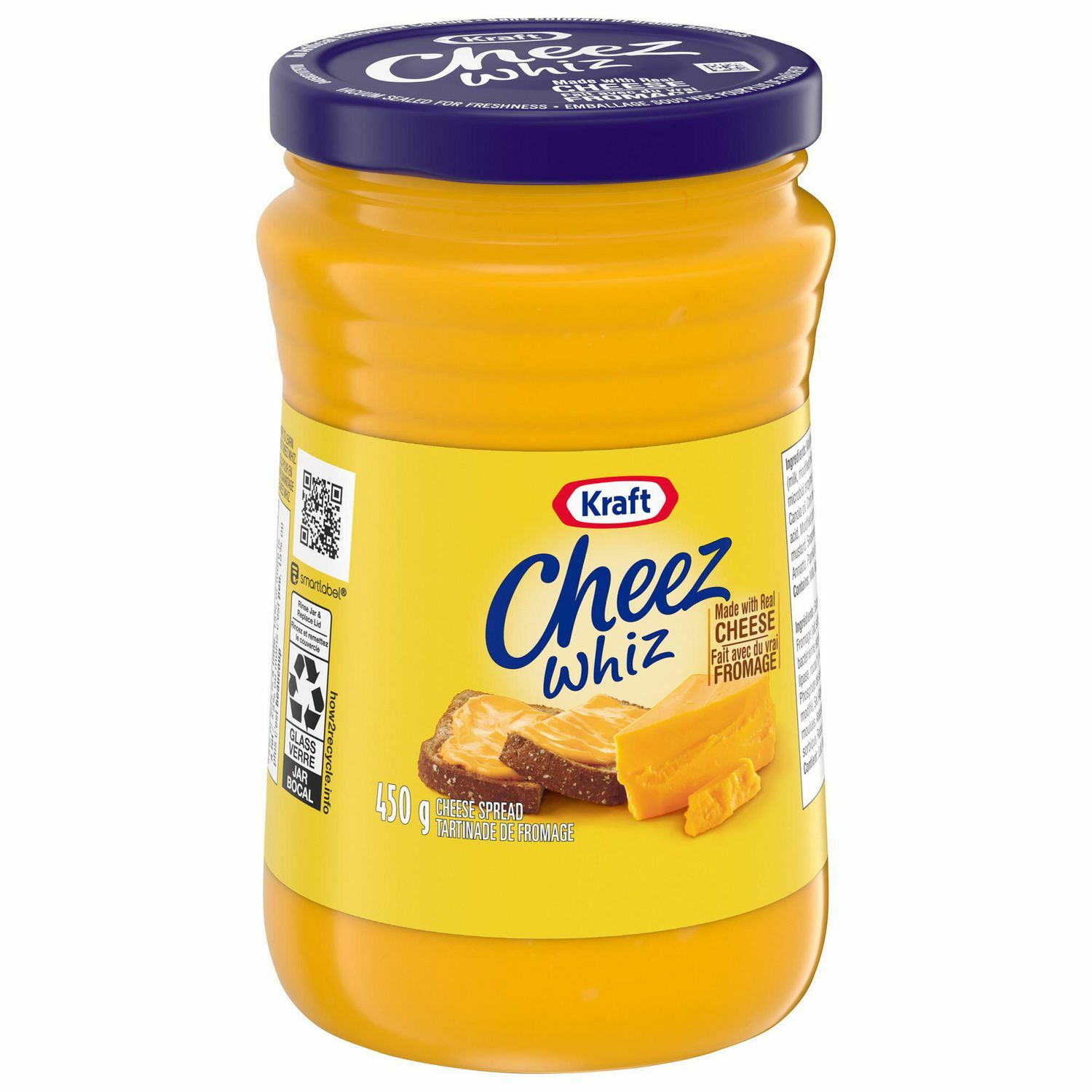 2 Jars of Kraft CHEEZ WHIZ Original Spread 450g / 15.8 oz Each – Free Shipping