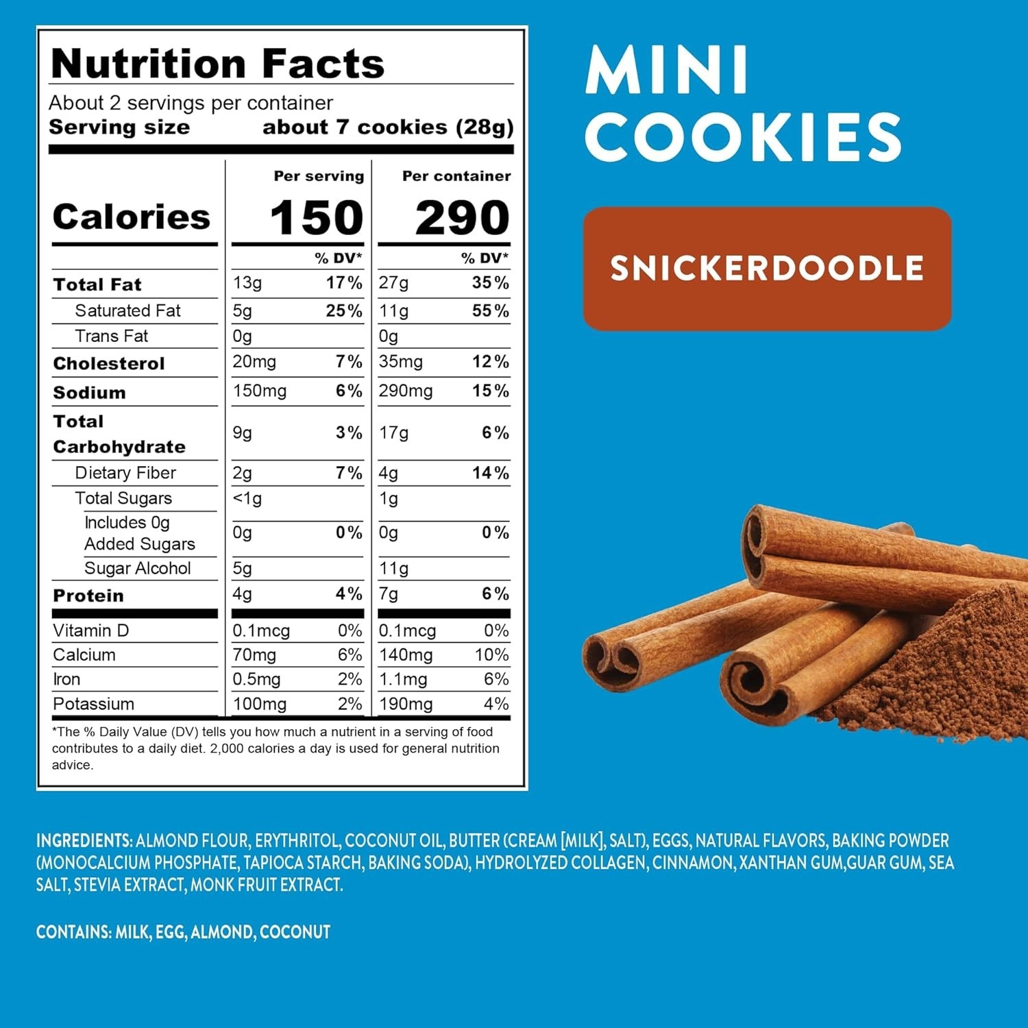 3 Pack of Gluten Free Low Carb Snickerdoodle Cookies – Diabetic Friendly Treats