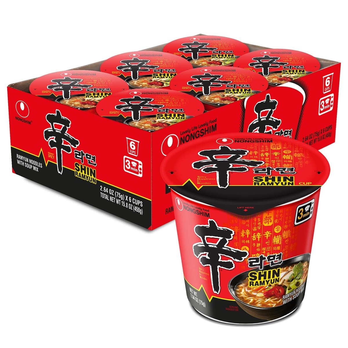 Shin Ramyun Cup of Noodles, Spicy Signature Korean