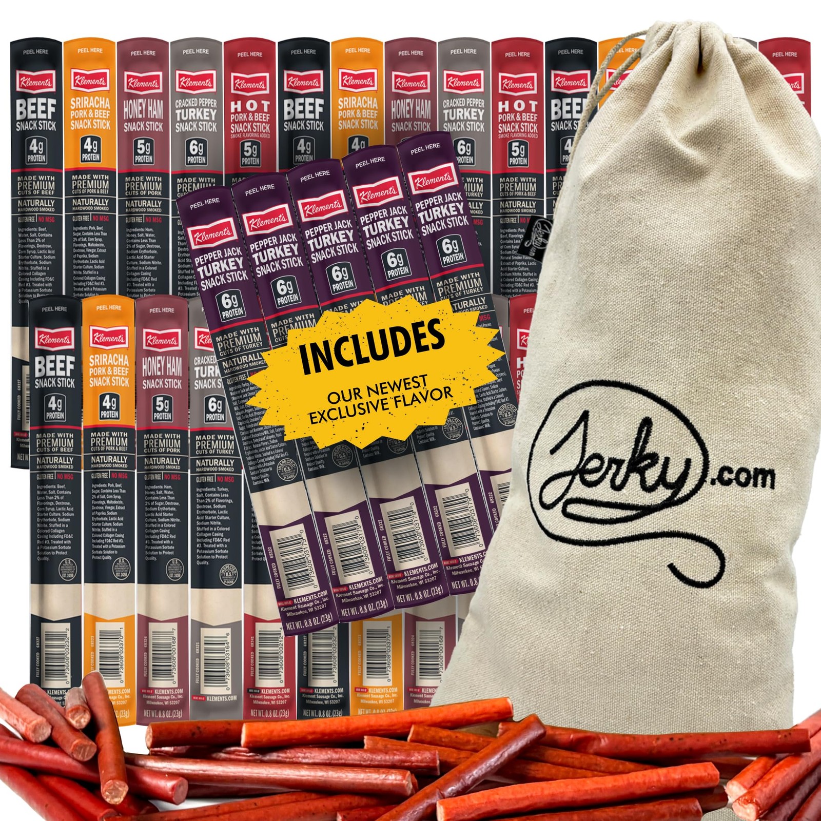 Jerky Gift Basket for Men | Birthday Gifts for Men | 30 Piece Meat Sticks Sam…