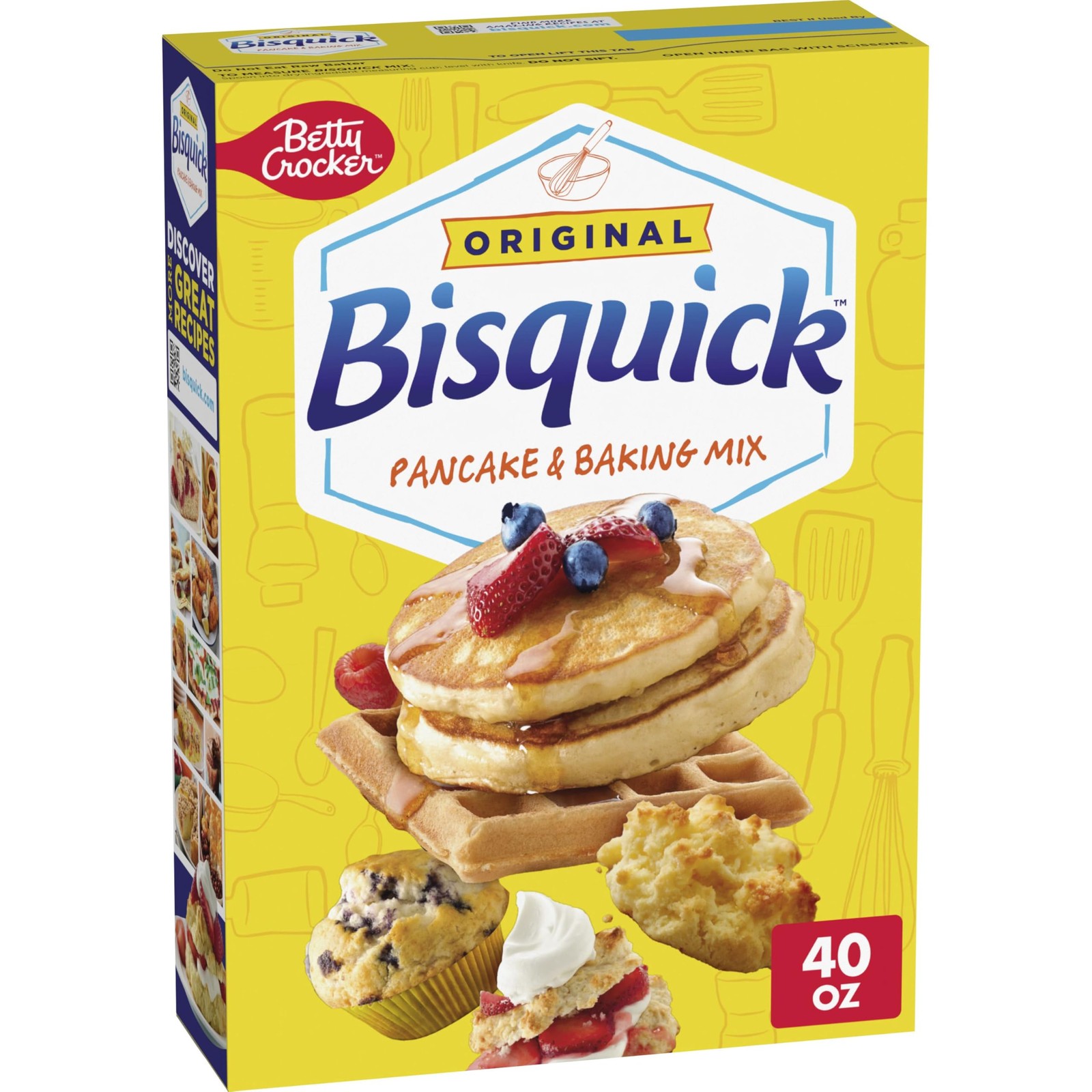 Betty Crocker Bisquick Pancake and Baking Mix, Original, Makes About 60