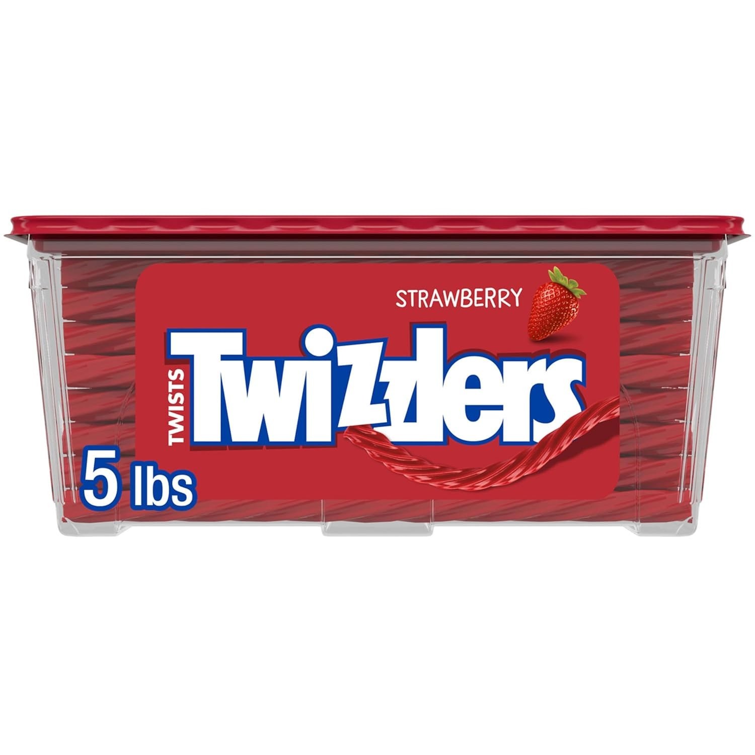 Twizzlers Twists Strawberry Flavored Licorice Style Low Fat Candy Tub 5 lb