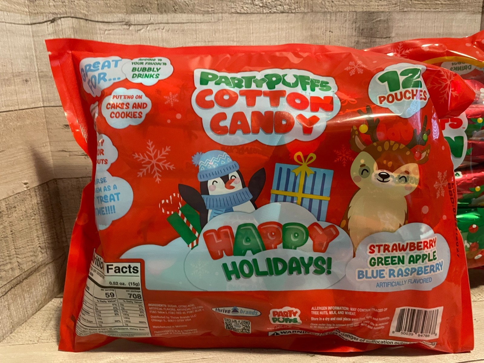 Party Puffs Cotton Candy Pouches – Party Packs Candy 12 ct. BB 2/27