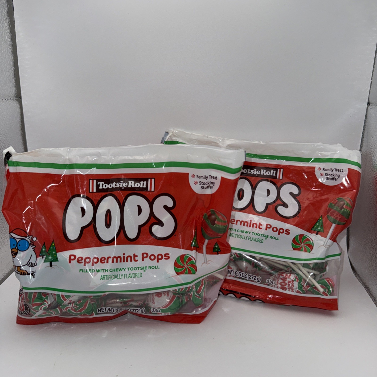 Tootsie Roll Pops ~ Peppermint Candy 9.6 oz Each, 2-Bags