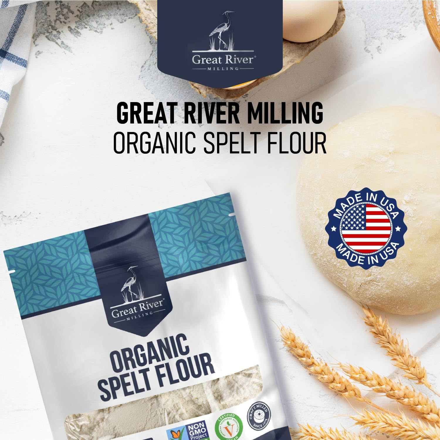 Organic Spelt Flour | Whole Grain Ancient Wheat Flour | USDA Organic, Non-Gmo, K