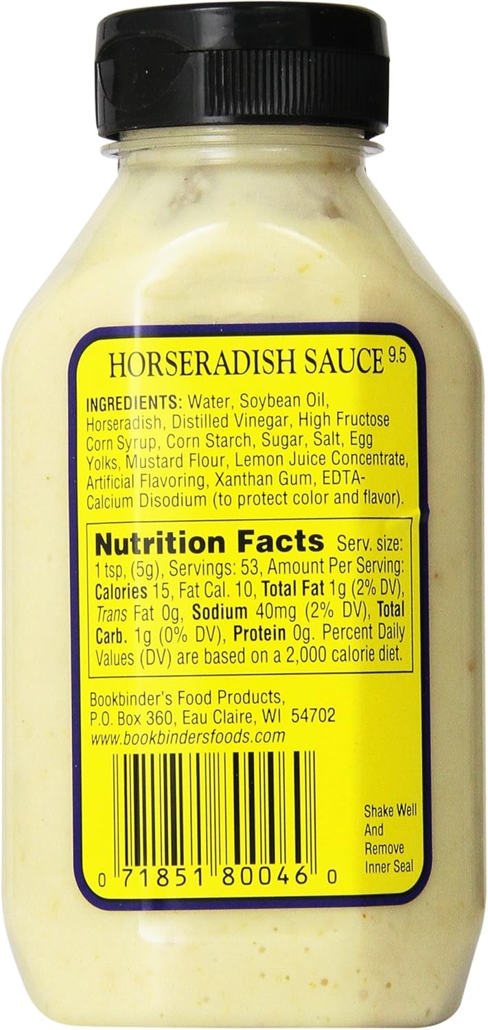 Bookbinders Horseradish, Sassy Sauce, Creamy, 9.5-Ounce (Pack of 9)
