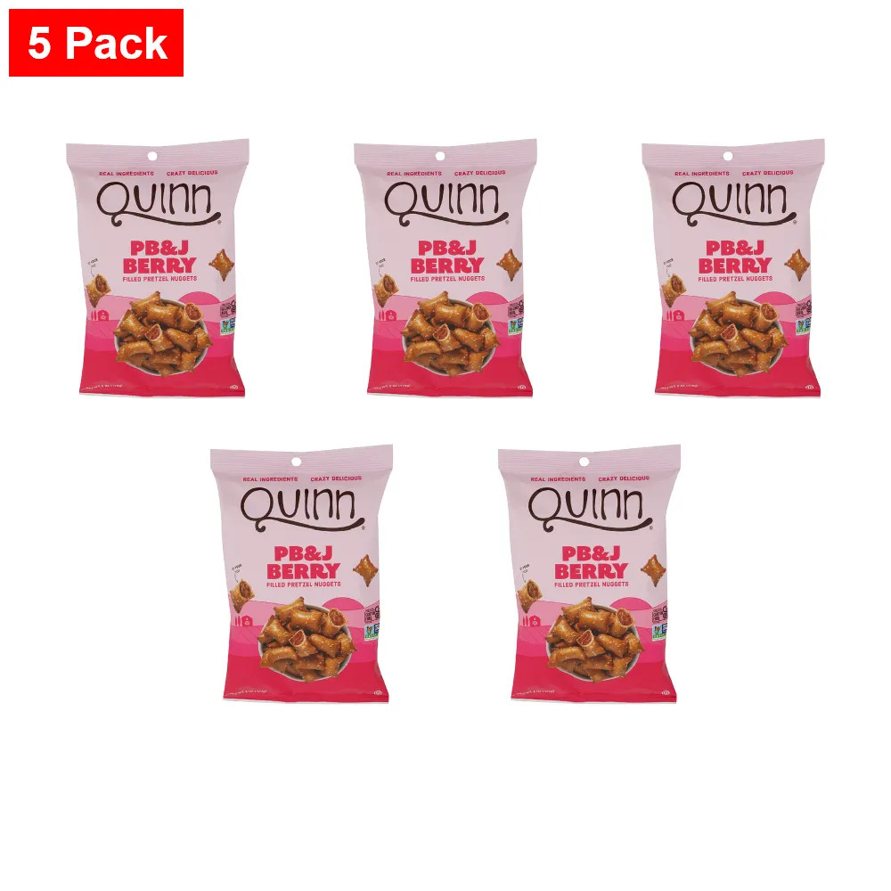 Quinn Snacks Peanut Butter & Berry Filled Pretzel Nuggets 6 oz – 5 Packs