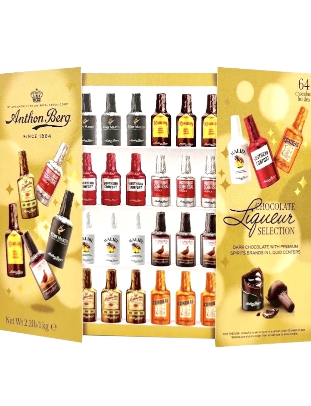 Dark Chocolate Liqueur Liquor 2.2 Lbs 64 Bottles Anthon Berg NEW