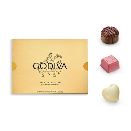 Godiva Assorted Belgian Chocolate Gift Box, Dark & Milk, 30 Pc
