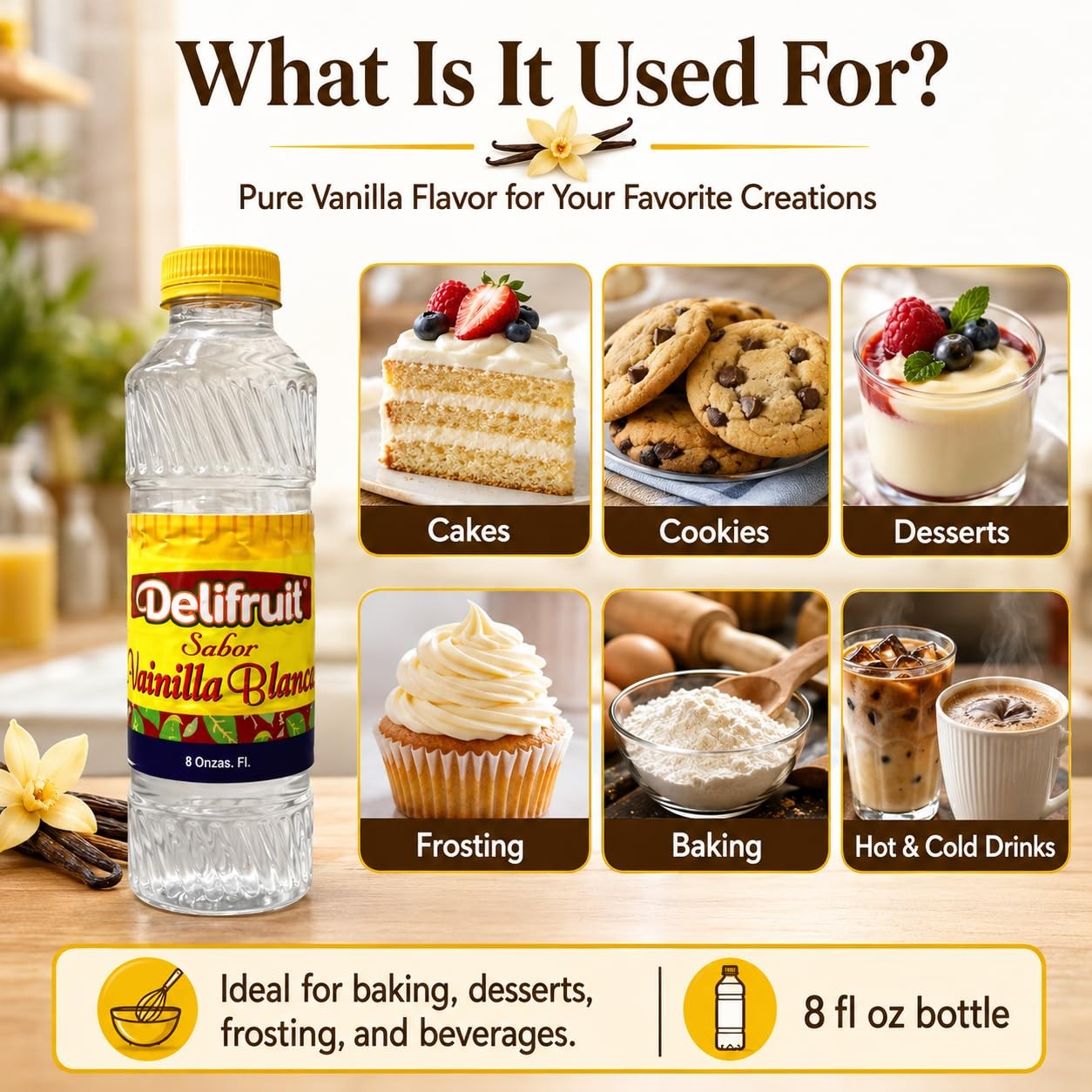 Delifruit Clear Vanilla From Dominican Republic 8 Oz.