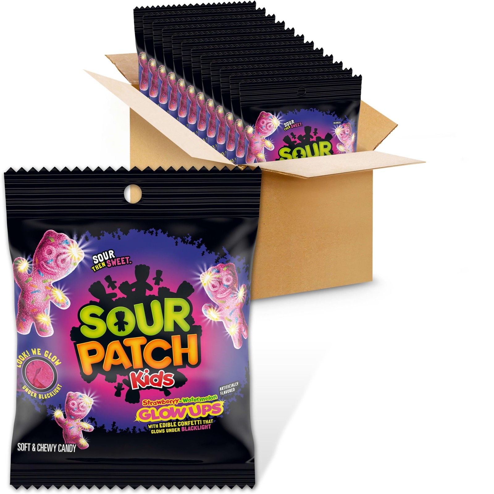 Glow Ups Strawberry-Watermelon Soft & Chewy Gummy Candy, Bulk Candy, 12-3.08 …