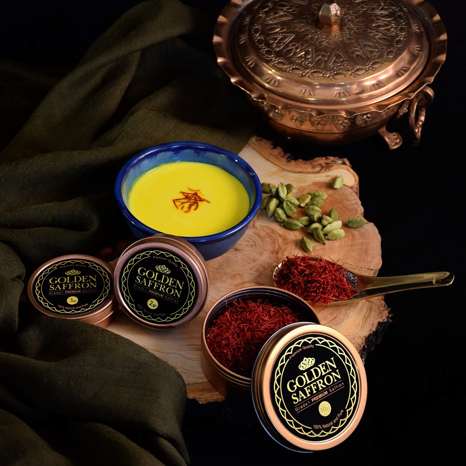 Golden Saffron, Finest Pure Premium All Red Saffron Threads, Grade A+ Super