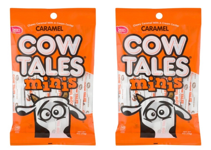 Goetze’s Original Caramel COW TALES Minis 4 oz each (Pack of 2)