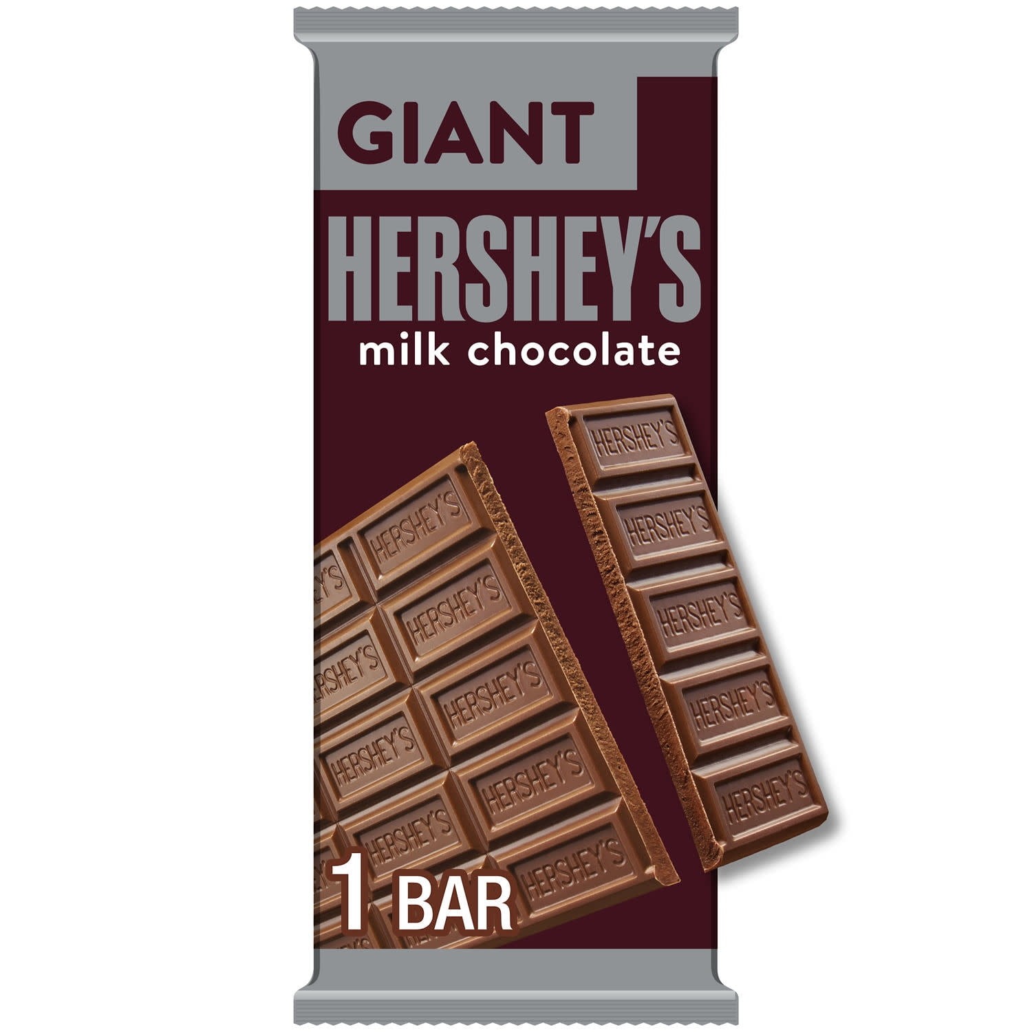 2pack Hershey’s Milk Chocolate Giant Candy, Bar 7.56oz, 25Pieces Free Shipping