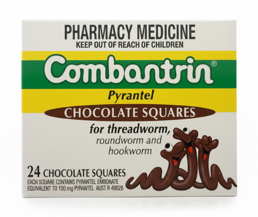 Combantrin Chocolate Squares – 24 Pack – Made in Australia