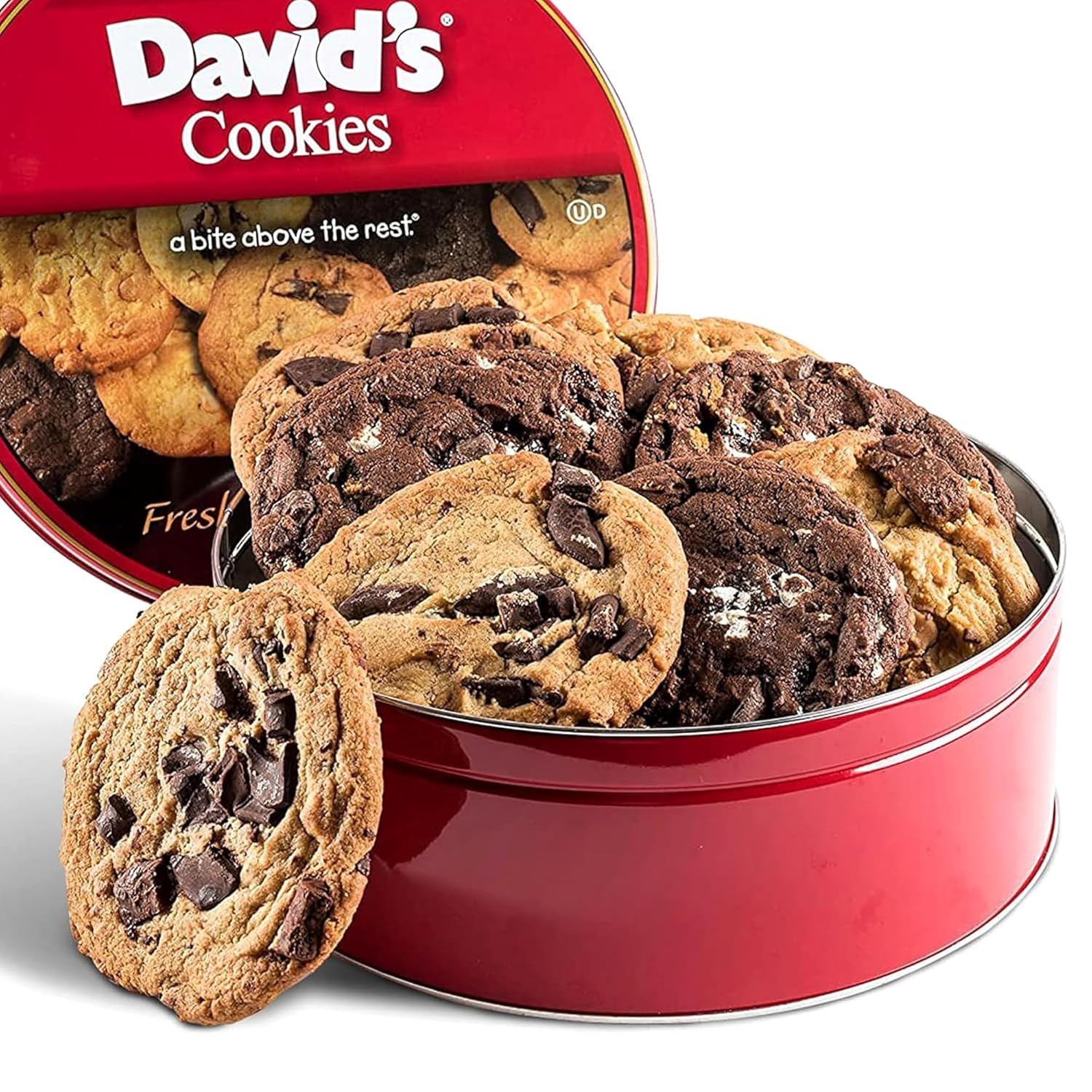 David’S Cookies Assorted Fresh Baked Decadent Cookie Gift Tin – 2Lb Basket with