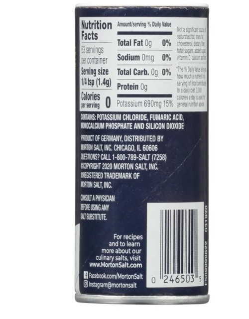 Morton Salt Substitute, 3.12 oz, 2 pk sodium free low cooking spice seasoning
