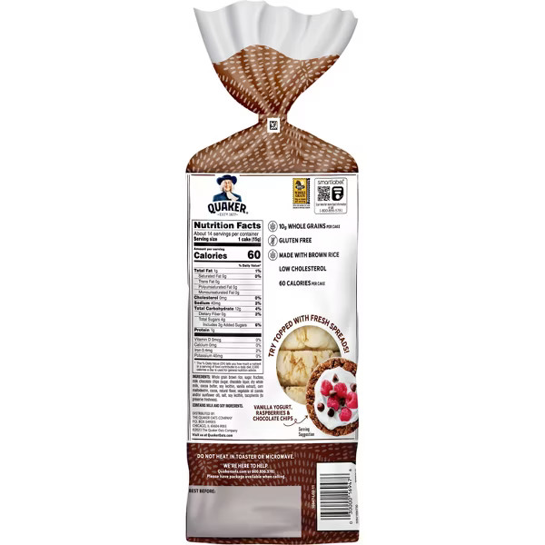 Quaker Chocolate Gluten Free Large Rice Cakes – 7.23oz