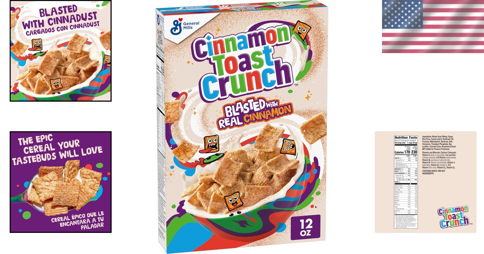 Crispy Cinnamon Cereal, 12 oz – Healthy Breakfast & Snack for Every Occasion