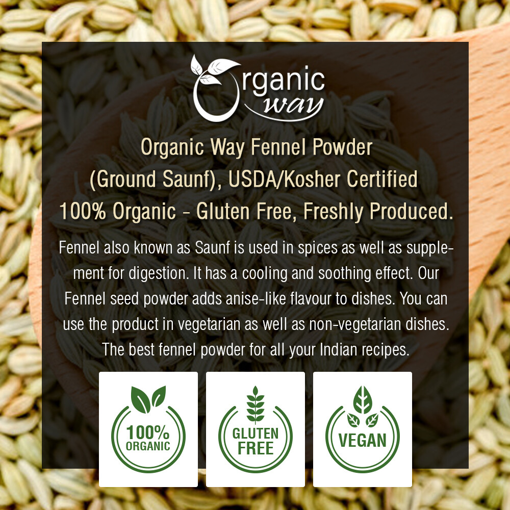 Organic Fennel Powder – 8Oz (227 g)