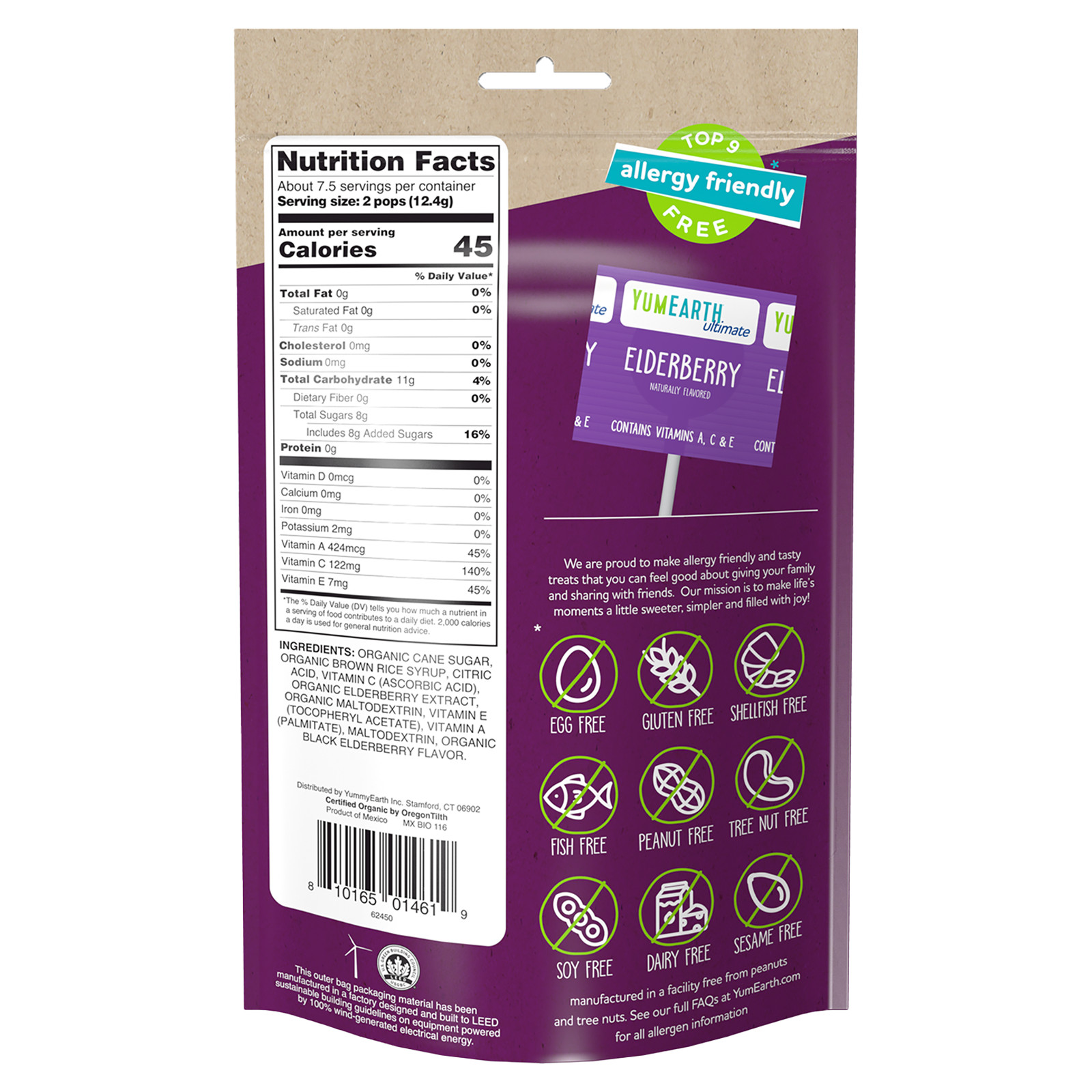 Ultimate, Organic Elderberry Lollipops, 15 Lollipops, 3.3 oz (93 g)
