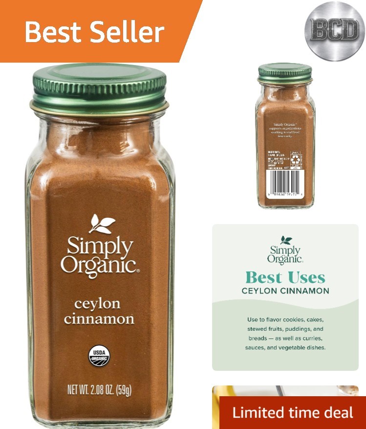 Delicate Flavor Ceylon Ground Cinnamon – 2.08 Oz Organic Spice
