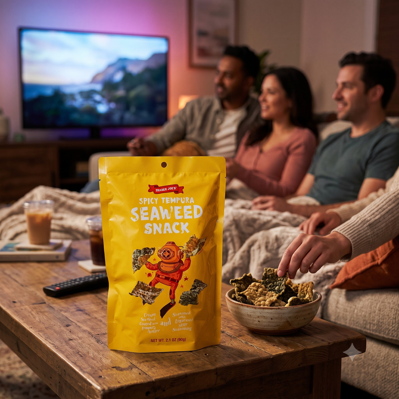 4 Pack Trader Joe’s Spicy Tempura Seaweed Snack 2.1 oz