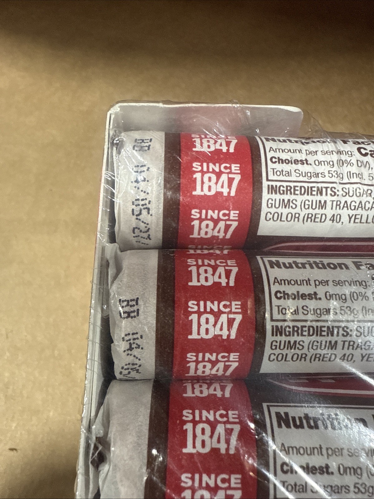 Necco Chocolate Candy Wafers 2oz Rolls – 24 Count Display Pack Exp 4/05/27