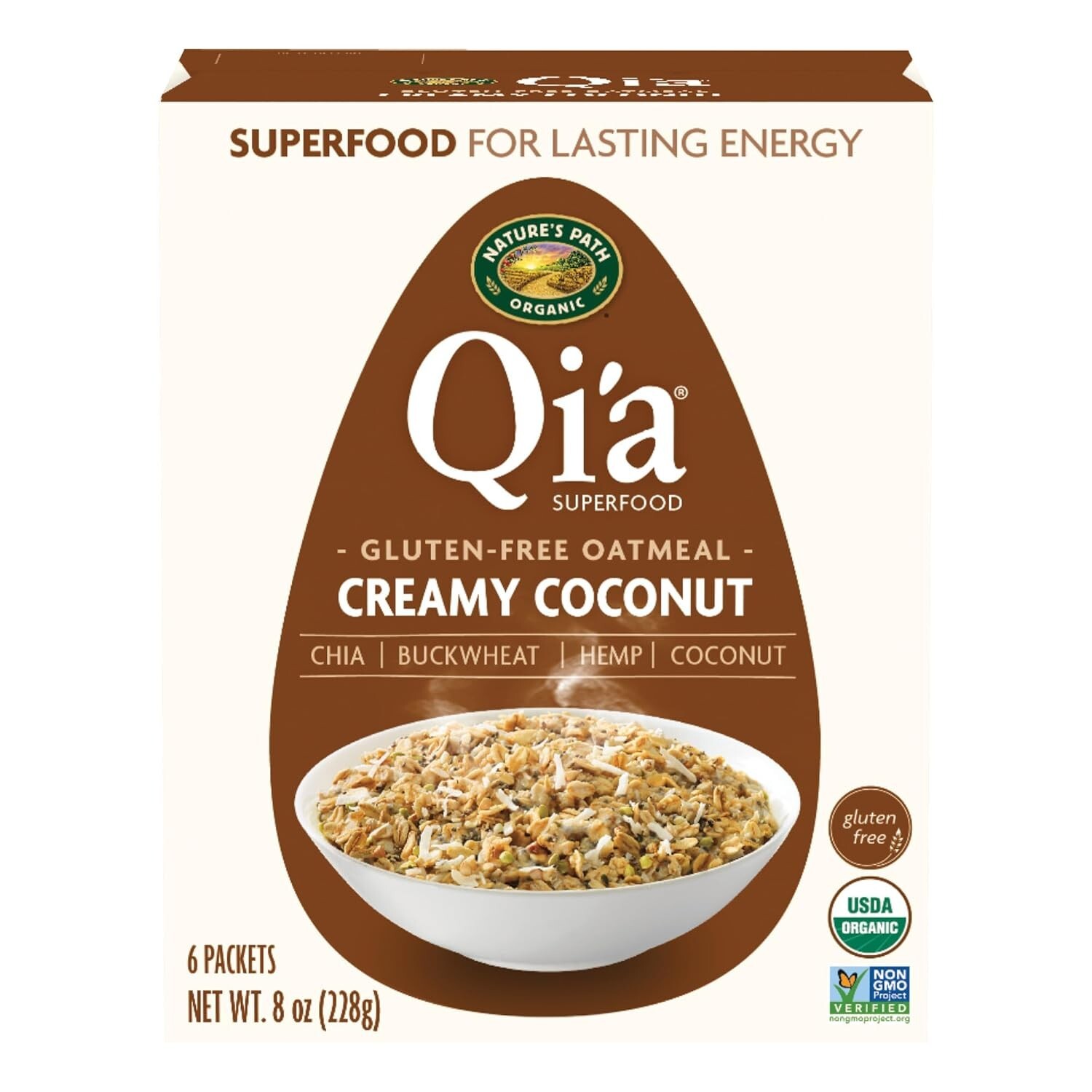 Nutritious & Tasty Creamy Coconut Oatmeal – 6 Pack, 35g Whole Grains, High Fiber