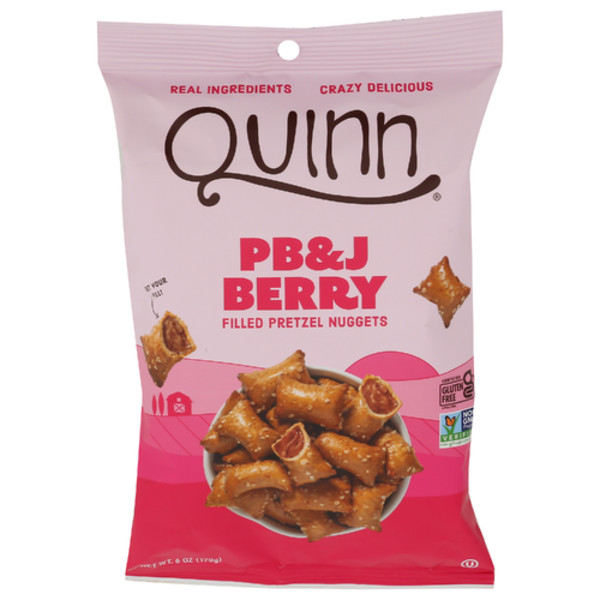 Quinn Snacks Peanut Butter & Berry Filled Pretzel Nuggets 6 oz – 5 Packs