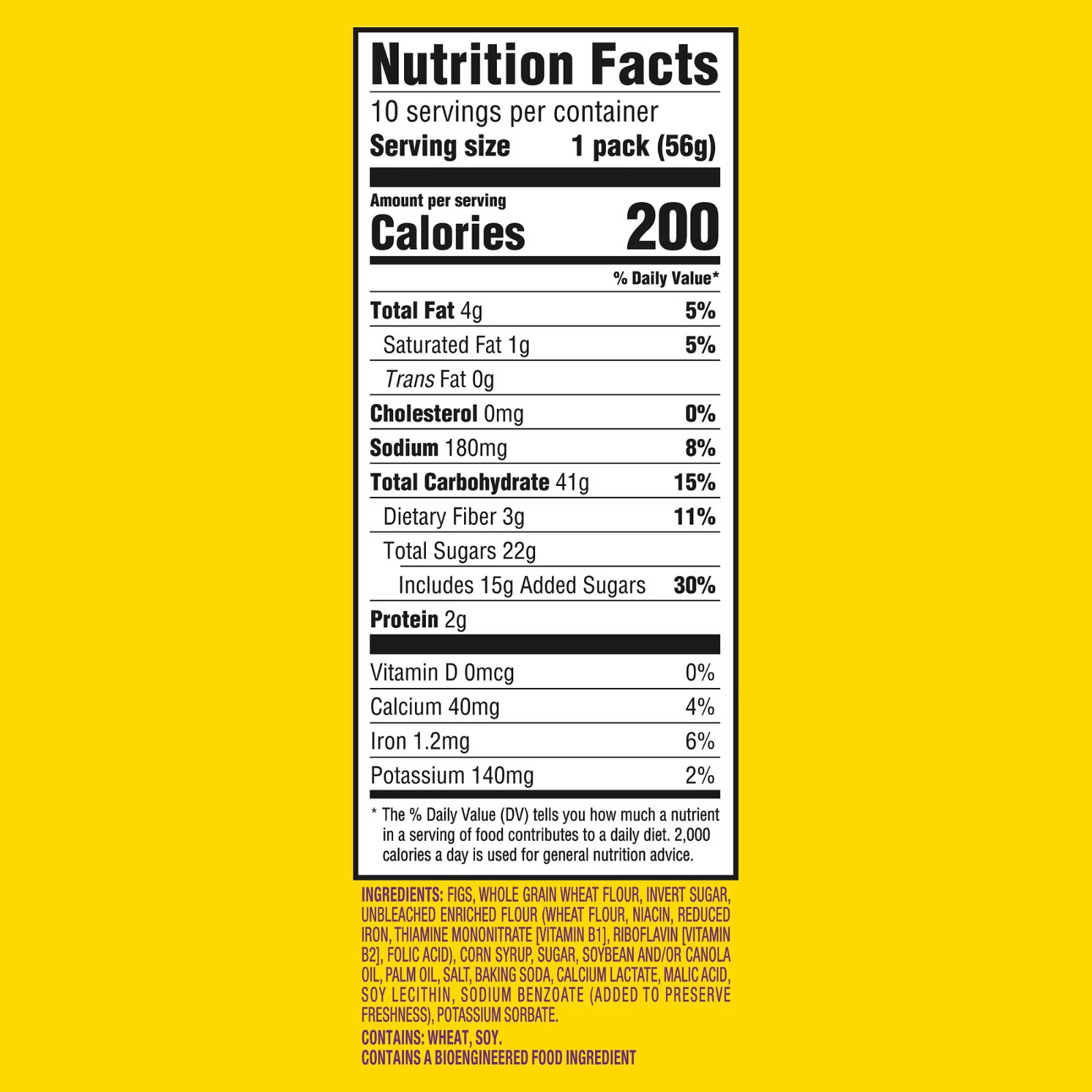Newtons Fig Bars, Soft Fruit Chewy Cookies, 10 Snack Packs (2 Cookies Per Pack)